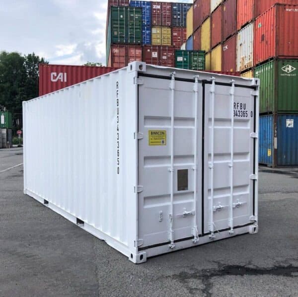 20ft Shipping Container (One Trip) White (RAL 9003), photo 1