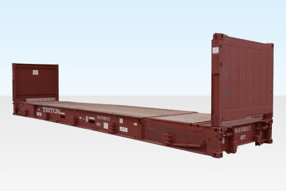 40Ft X 8Ft Used Flat Rack Shipping Container, photo 1