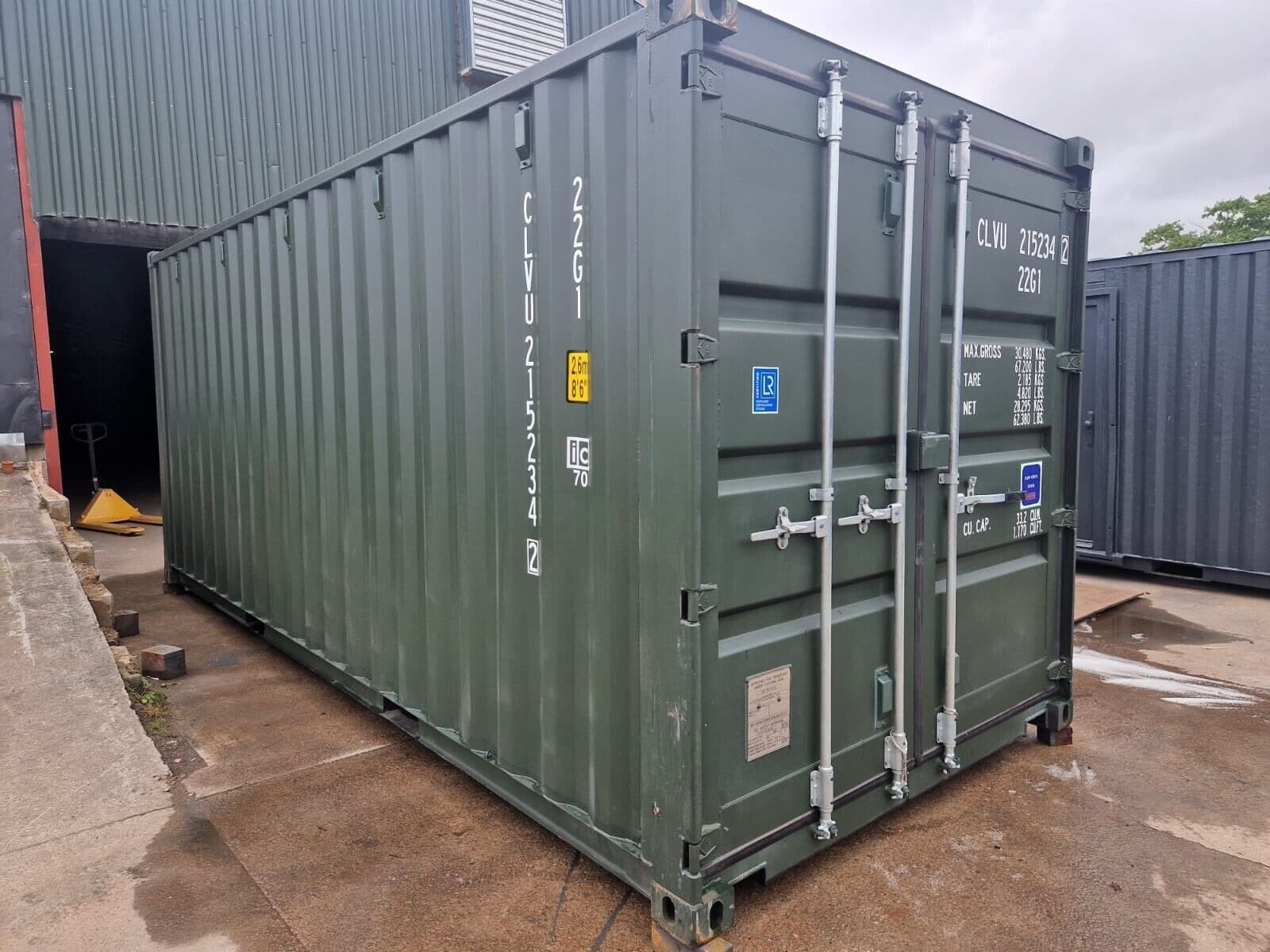 New 20Ft Shipping Container One Trip Green Easy Opening Door, photo 1